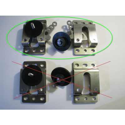 Quick exchange bracket with lever, pair