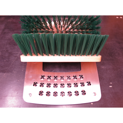Shoe shine boy, cleaner, brushes stainless steel
