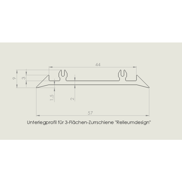 Bottom profile for airline rail "Relleumdesign"