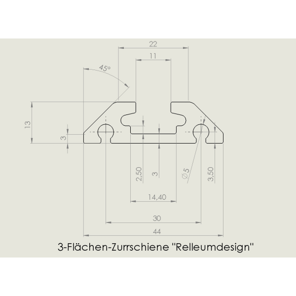 Cutting of airline rail "Relleumdesign" , 1mm