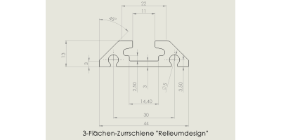 3flächen-Zurrschiene "Relleumdesign" Zuschnitt, 1mm