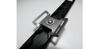 Twist-Fitting "double strap" for airline rails