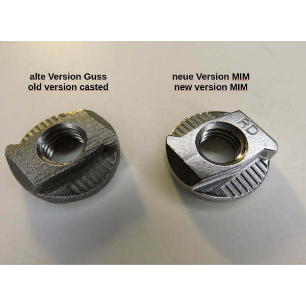 Set: Zurrschienenmutter VA M8  (MIM) + Clip schmal