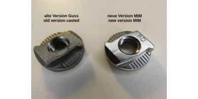 Set: Zurrschienenmutter VA M8  (MIM) + Clip schmal